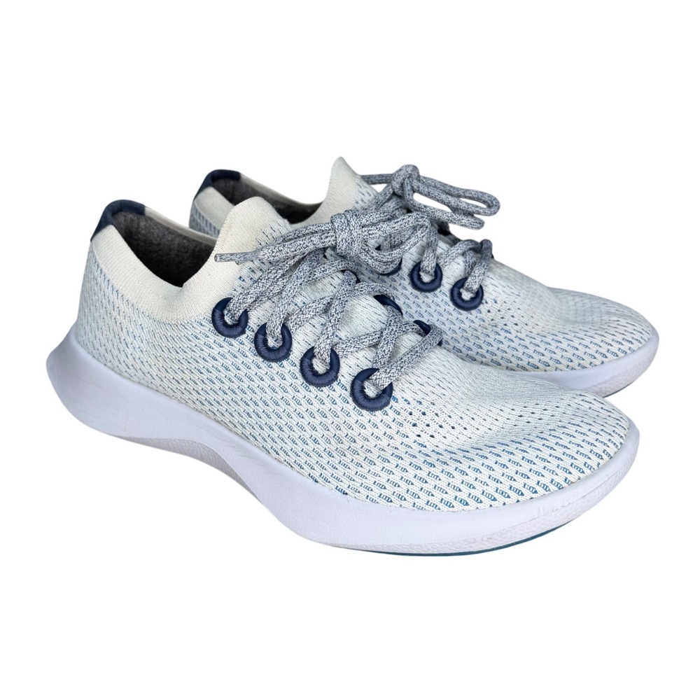 Allbirds Women 9 Tree Dasher Lace Up Trainer Sneaker Active Run Gym White Blue